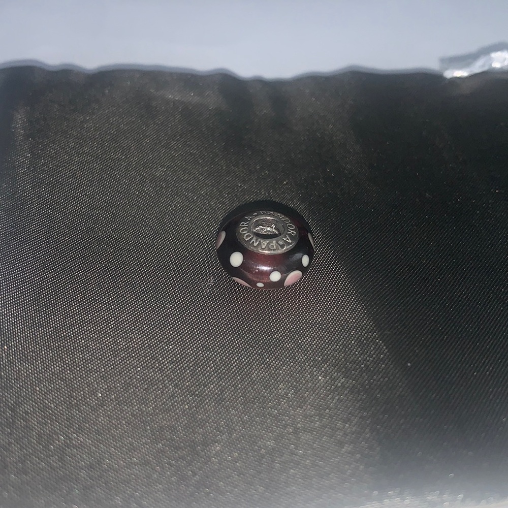 EUC Pandora 790693 Sterling Silver Purple Bubbles Murano Glass Bead